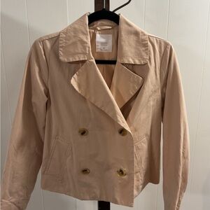 LC Lauren Conrad Tan Pea Coat Double-Breasted Classic
